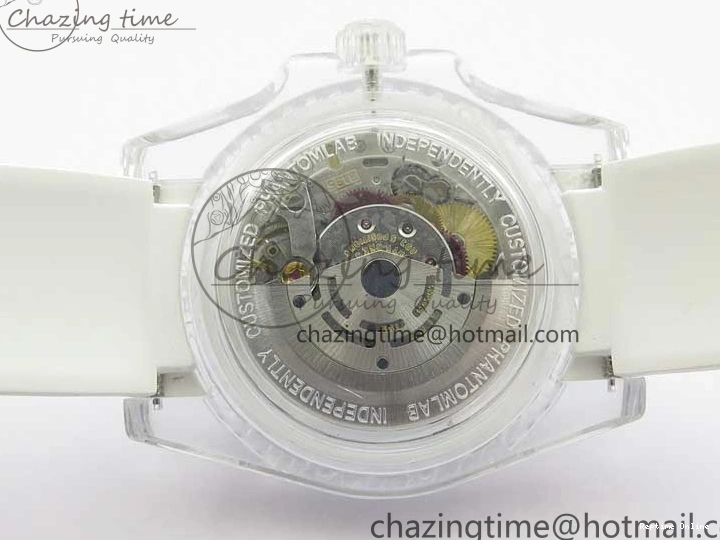 0128 Submariner Phantomlab Transparent KZF Best Edition Blue Fruit Dial on White Rubber Strap VR Classic 2563